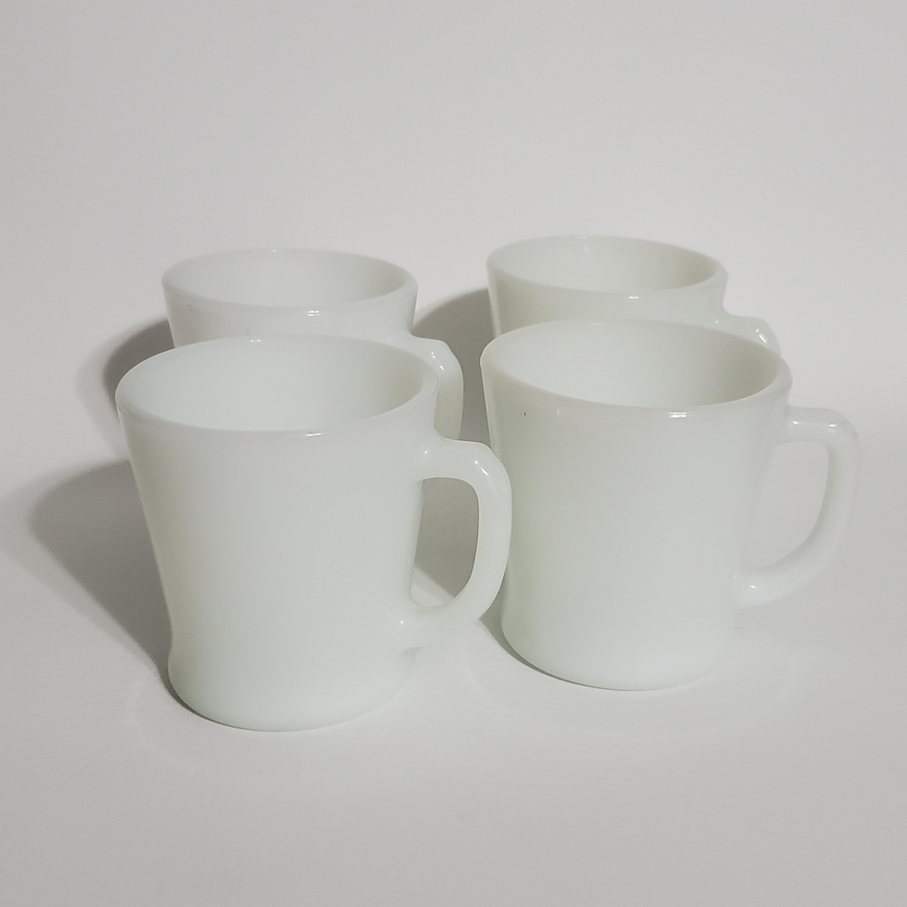 White Fire King Milk Glass Coffee Mugs Anchor Hocking Made in USA